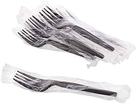 NATIONAL PAPER TRADING Individuanlly Wrapped Heavy Weight Plastic (BLACK FORK 200)