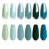 Vishine Gel Nail Polish Gift Set - Teal Blue Olive Green Soak Off UV LED Art Varnish for Home Salon