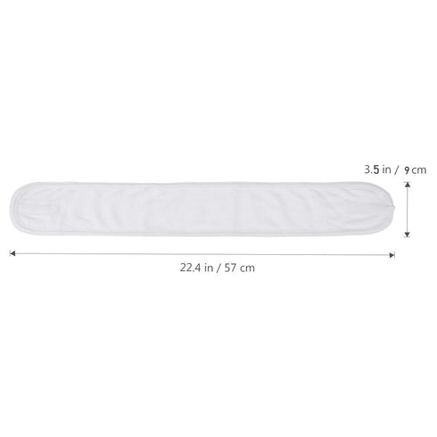 White Elastic Terry Cloth Spa Headband, 8 Pack Washable Makeup Headband with Magic Tape