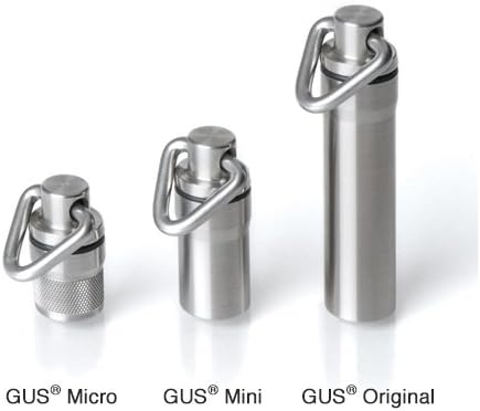 GUS Mini Pill Fob, Made in USA, Stainless Steel Keychain Holder, Compact Design