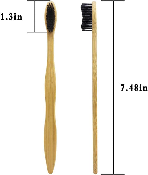 Extra Hard Bamboo Toothbrush, 8 Pieces of One Pack, Firm Bristles Super Hard