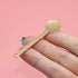 3Pcs Round Metal Cosmetic Spoon Spatulas, Mini Makeup Beauty Spoons for Home Salon, Golden