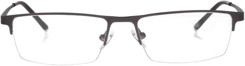 Jcerki Gray Bifocals Reading Glasses, 2.00 Men Women Fashion Light Half Frame Eyeglasses