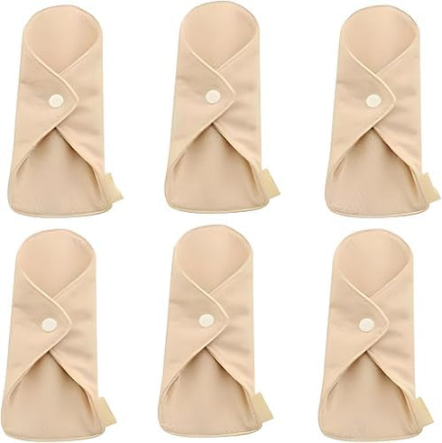 HouseVibe 6 Pack Reusable Organic Cotton Panty Liners 7.1" Washable Breathable Cloth Pads