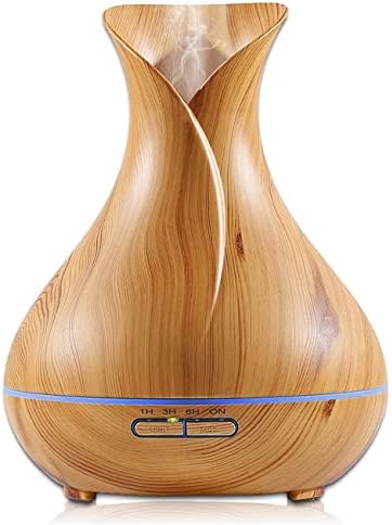 UVUBXT Essential Oil Diffuser Tulip Light Wood Diffuser LED Advanced Cool Mist Humidifier