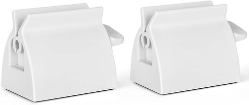 JIAKAI 2pcs Rolling Tube Toothpaste Squeezer Toothpaste Seat Holder Stand for Bathroom AccessoriesMilky