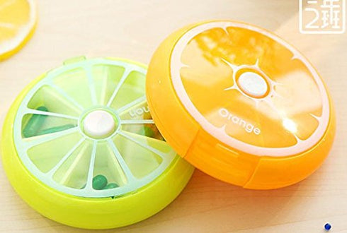 WOIWO Container,7 7 Pill Box Case Holder Organizer Day Weekly Daily Once a Day with Compartment (Random Color)