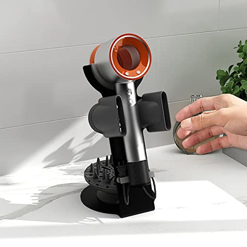 Nozzle Hair Dryer Stand Holder, Attachment Parts Organizer, Home Bathroom Salon Iron Ergonomic Hair Dryer Rack