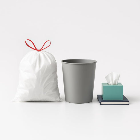 Rayverion 4-Gallon Pack 40 Small Drawstring Trash Bags, Durable Everyday Waste Bags for Home, Office, Bedroom