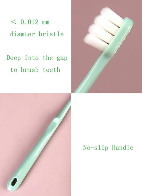 Upgrade Version 4 Pack Micro Nano Extra Soft Toothbrush for Adults, 20000 Soft Bristles for Sensitive Teeth