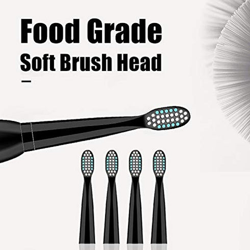 RED-NI Sonic Electric Toothbrush, USB Fast Charging Waterproof Toothbrush with 4 Free Replacement Heads