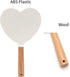 YEAKE Hand Held Mirror with Handle for Makeup - Small Cute Wood Hand Mirror for Shaving, Single-Sided Portable Travel