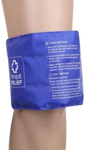 LARGE Gel Ice Pack with Strap - Hot/Cold Pain Relief for Knee, Back, Ankle, Neck, Shoulder - Freezable & Microwavable