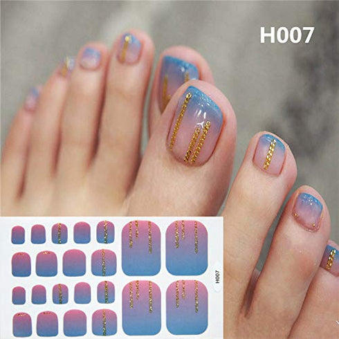 WOKOTO 20 Sheets Solid Toe Nail Polish Strips Stickers and 1 Nail File Manicure Kit for Women Girls