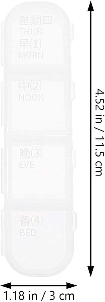 HAKIDZEL 28-Compartment Weekly Pill Organizer Portable Medicine Storage Case Plastic Container with Divider Design