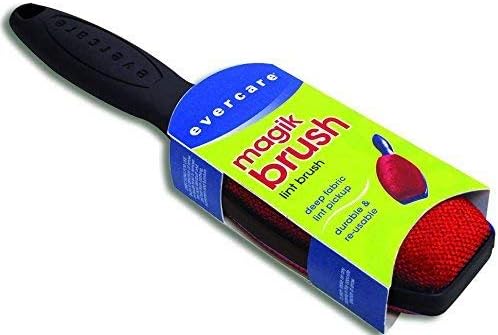 Evercare Magik Brush - Double Sided Lint Pick-Up Brush for Pet Lint & Dust (Black Handle)