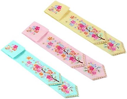 Korean Hair Accessory DAENGGI Hanbok Traditional Hair Ornament Embroidered Girls Babies Junior's Pink