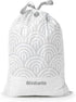 Brabantia PerfectFit Trash Bags, Size H/13.2-16 Gal, Thick Plastic Liners with Drawstring Handles, 40 Bags