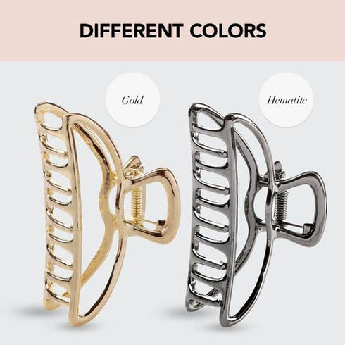 Kitsch Metal Hair Clips for Women, Durable & Elegant Claw Clips, Hematite, 1 Piece