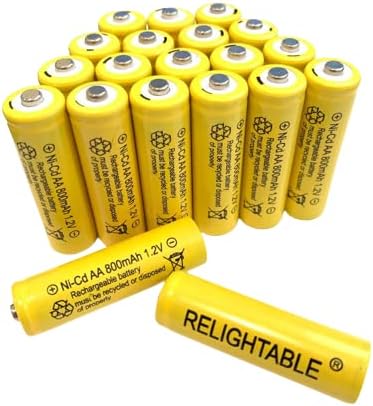 AA Size NiCd 800mAh 1.2V Rechargeable Batteries for Solar Lamp, 20-PCS