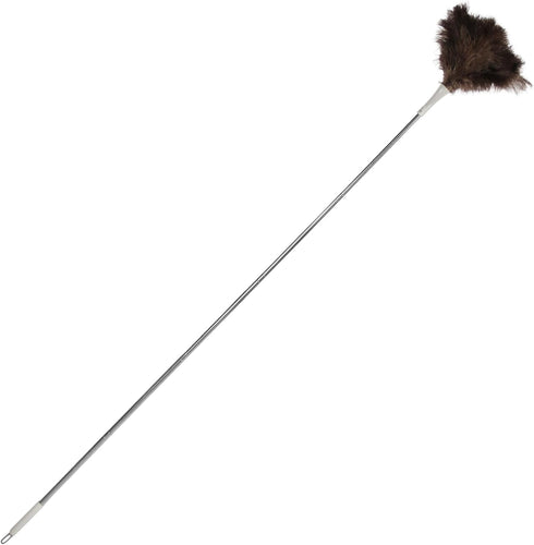 Ostrich Feather Duster Pole up to 72 Inch, Extendable Feather Duster for Home Cleaning Ceilings, Furniture, and Fans
