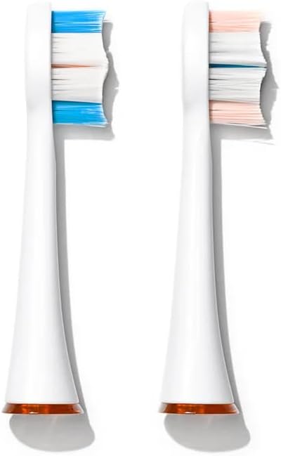 Ollie ProClean Replacement Brush Heads, Pack of 2, Smaller Size for Hard-to-Reach Areas, Gentle Bristles (White)