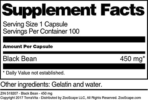 Terravita 450 (100 519207) Black Bean - mg Capsules, ZIN: