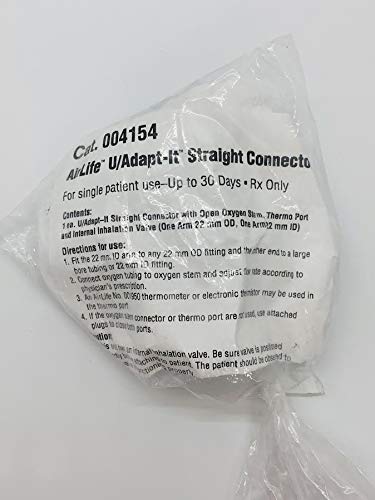 U/Adapt-It Disposable Straight Connectors, Open Oxygen/Monitor Stem with Thermometer Port, 1 Each