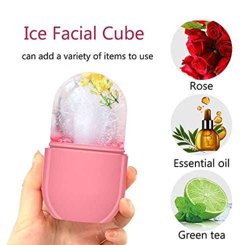 Ice Roller for Face and Eye, Facial Beauty Ice Roller Skin Care Tools for Gua Sha Massage (Pink)