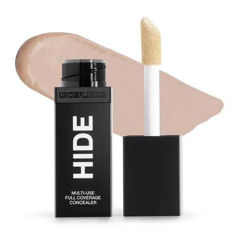 HIDE Liquid Concealer, Medium to Full Coverage for Blemishes, Under Eye Dark Circles & Scars, Oil Free, Porcelain