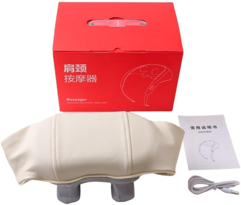 Shiatsu Neck and Back Massager with Heat, Cordless Handheld Massager for Deep Tissue Kneading, Electric Neck