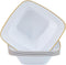 Party Plastic Bowls, White with Gold Rim, 10 Count Elegant Premium Dessert Bowls for Celebrations (5 oz.)