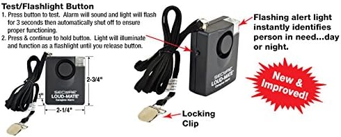 120 dB Pull-Cord Chair, Wheelchair, Bed Alarm for Elderly Adults - Loud-Mate - Batteries Included