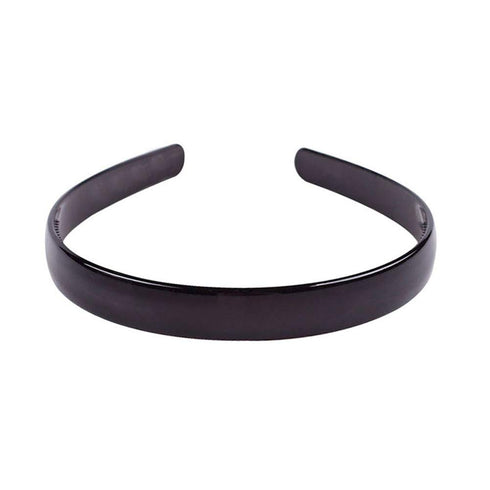 Set of 2 Simple Fashion Plastic Headband Hair Accessories, Fine Tooth Hairband for Women, Black + Brown