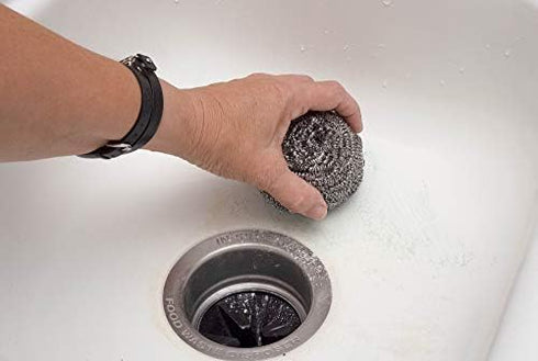 Stainless Steel Sponges Scourer Set with Handle, 12 Pack Large Kitchen Cleaning Tool