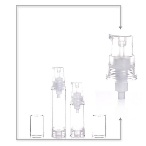 12Pcs 5ML Empty Refillable Cosmetic Containers - Cream Lotion Bottles, Portable Clear Plastic Airless Pump Vials