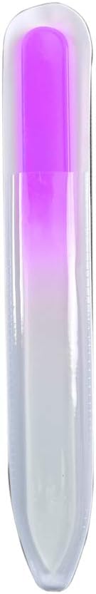 SIUSIO Set of 20 Professional Crystal Glass Nail Files, Gradient Rainbow Color for Nail Polishing (Pink, Purple)