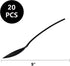 Disposable Plastic Spoons, 9 Inch, 20 Count, Heat Resistant, Heavy Duty Bulk Serving Utensils Set, Food Safe Material, BPA Free, Black
