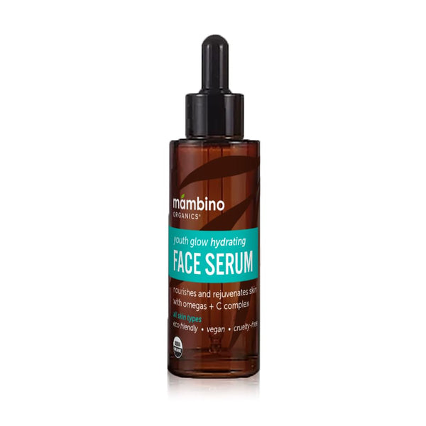 Mambino Organics Youth Glow Hydrating Serum, Organic Face Serum with Namibian Marula, 1 fl oz