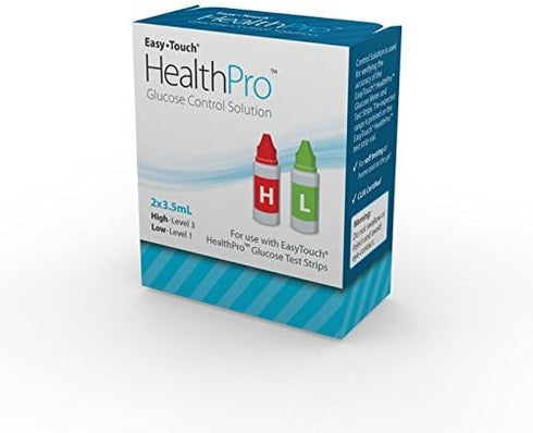 HealthPro Glucose Control Solution for Glucose Monitor - Hi & Low, 2 Vials, 3.5ml Each