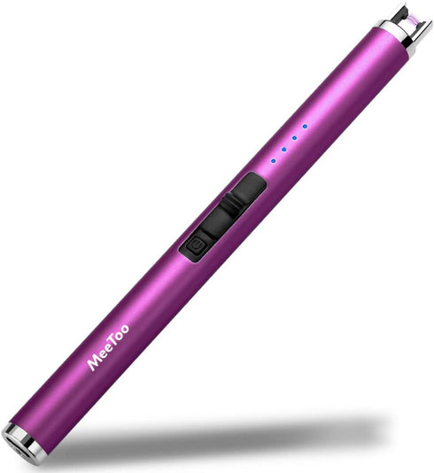 MeeToo Candle Electric Lighter, Rechargeable USB Type-C Lighter for Candle BBQ Camping Fireworks, Purple
