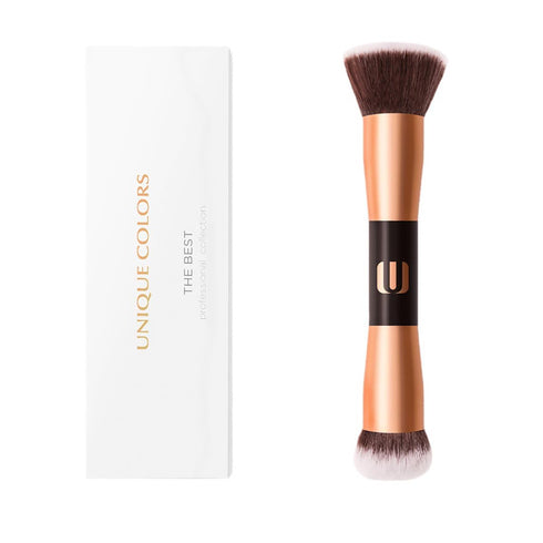 Face Foundation Brush, 2in1 Double Ended Makeup Brushes for Blush, Loose Powder, Liquid, and Cream Cosmetics