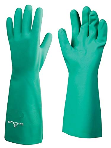 SHOWA Chemical Resistant Gloves, Nitrile, XL, Light Green