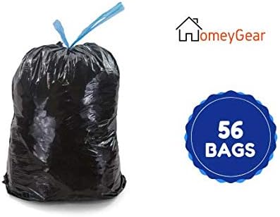 HomeyGear 30 56 Strong Large Gallon Drawstring Trash Bags Black Can Liners Kitchen Garbage Bags Multipurpose CT Home