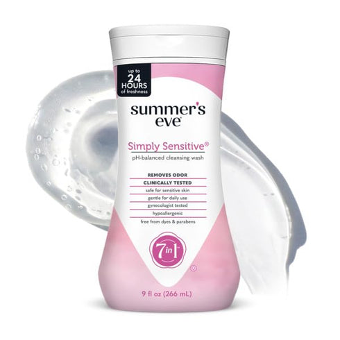 Summer's 9 Eve Cleansing Wash | Simply Sensitive | Ounce | pH-Balanced | Dermatologist & Gynecologist Tested