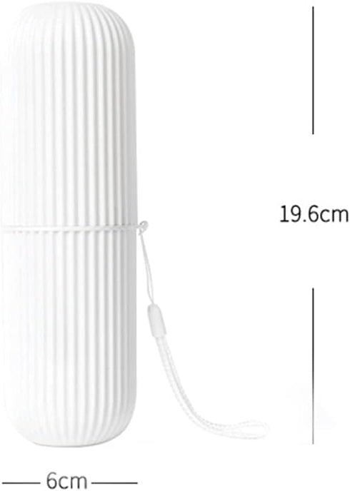 Toothbrush Travel Case, Portable Plastic Container for Traveling, Toothbrush Holders (White)