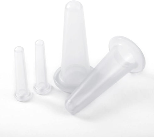 Jowxsx 4Pcs Transparent Massage Cupping Set Silicone Mini Facial Cups Face Massager Helper