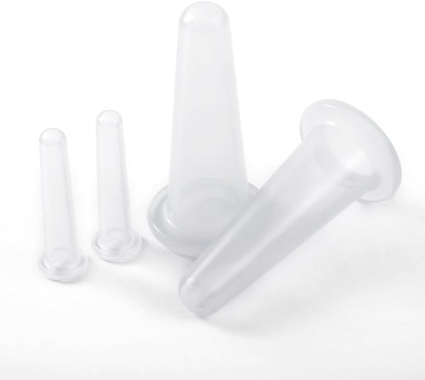 Jowxsx 4Pcs Transparent Massage Cupping Set Silicone Mini Facial Cups Face Massager Helper