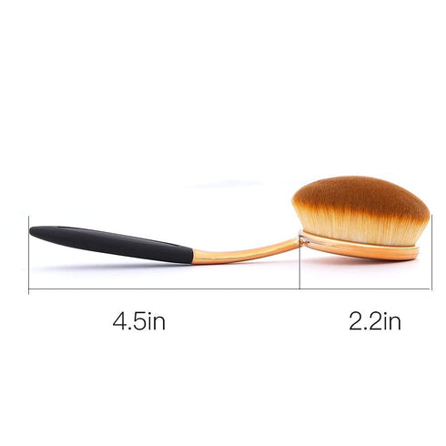 Large Round Toothbrush Oval Makeup Brushes Set, Rose Gold Foundation Contour, 4pcs