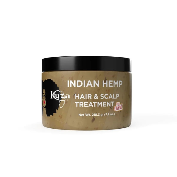 Kuza 100% Indian Hemp Hair and Scalp Treatment, 7.7oz Jar for Textured Hair, No Sulfates or Mineral Oil